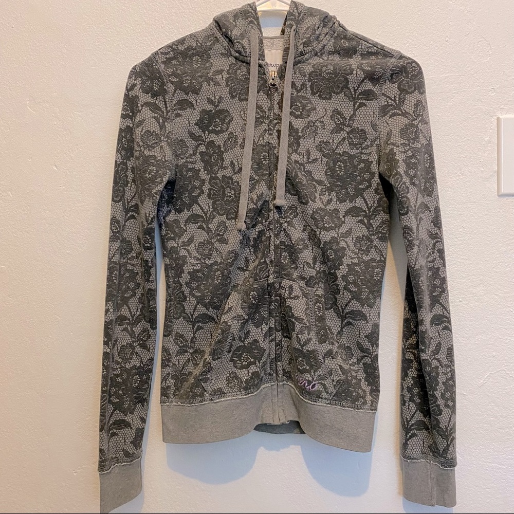 🧥Aéropostale sweater jacket, dark gray & black, size Xsmall.